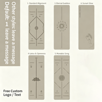 Tapis de yoga en PU couleur unie antidérapant avec lignes d'alignement pour yoga, pilates, usage domestique, vente en gros, OEM, usine sur mesure