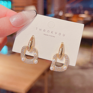 Thiết kế cao cấp cảm giác Mạng Màu Đỏ Stud Bông tai nổ hình học micro-inset kim cương siêu <span class=keywords><strong>Flash</strong></span> Bông tai - Product Image 6