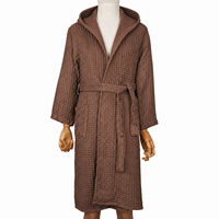 Peignoirs de bain en coton tricoté durables pour hôtels et spas, à capuche, ensemble cadeau, pour femmes, doux pour la peau, vente en gros, robe de chambre de boutique avec ceinture