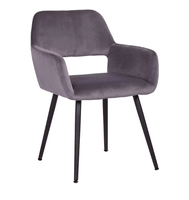Chaises de cuisine modernes avec coussin en tissu, chaises latérales à mi-dossier avec pieds en métal robustes pour usage domestique
