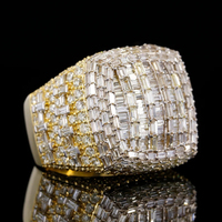 Bague en argent 925 pour hommes, bijoux glacés, Baguette, rappeur, Hip Hop, Champion, bague de lettre Moissanite