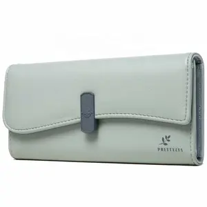 PRETTYZYS 소프트 PU 가죽 지갑 클래식 디자인 트렌드 컬러 여성 지갑 긴 클러치 지갑