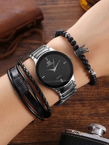 YuSa 472 Nouveau Ensemble de 3 montres et bracelets pour hommes Ensemble de montres de luxe bon marché pour hommes avec <span class=keywords><strong>bracelet</strong></span> - Product Image 5