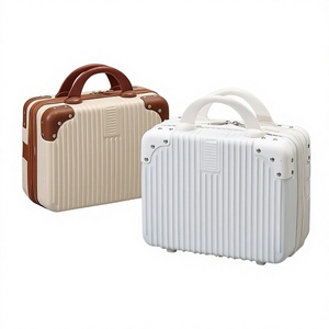 Valise de Maquillage Vintage Rayée Personnalisée, Mini Valise 14 Pouces, Sac à Main Portable, Bagage Cabine, Sac de Voyage à Fermeture Éclair - Product Image 1
