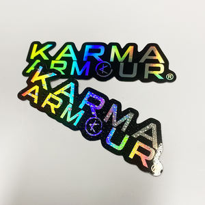 Özel tasarım Hologram etiketleri su geçirmez gökkuşağı Sticker Logo yapıştırıcı etiket baskı holografik vinil özel kesim kesim çıkartmalar - Product Image 6
