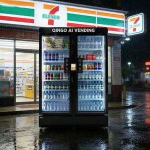 Distributeur automatique de boissons et d'aliments Qingo pour la vente de rue en extérieur, fabriqué en Chine, à prix compétitif, avec <span class=keywords><strong>permis</strong></span> de distribution - Product Image 1