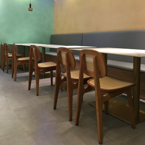 Table et chaise de restaurant, canapé de banquette pour café, cafétéria, restaurant de nouilles, table en marbre pour salon de thé boba - Product Image 3