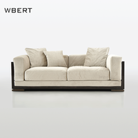 WBERT Nouveau design unique Champagne bicolore Velours-Fabriqué à la main Ice Crack Combinaison deux places pour le salon Meubles de maison
