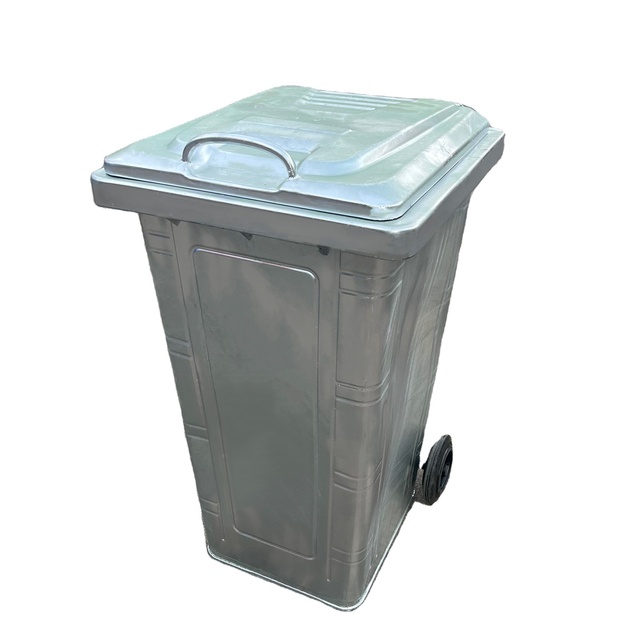 240-Liter Hot-Dip (Galvanized) Two-Wheeled Trailer-Compatible Garbage Bin for Municipal & Rural Streets (Outdoor Use)