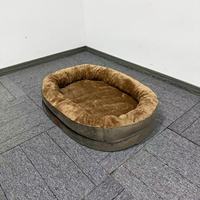 Lit pour animaux de compagnie universel très vendu, lit pour chien en velours arctique luxueux, doux et confortable, lit ovale pour grands chiens