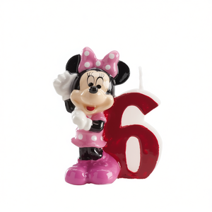 Bougie d'anniversaire Minnie numéro 6 7 cm pour la décoration de gâteau - Product Image 2