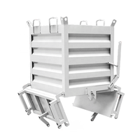 Boîte de collecte de ferraille réversible de qualité industrielle Poubelle en acier Self Dumping Forklift Hopper Metal Turnover Box Iron Scrap Box