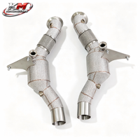 KM SS304 Euro 6 Catalyseur à haut débit et Downpipe pour Ferrari F8 Tributo Spider 3.9T V8, Tuyau d'échappement avant Performance