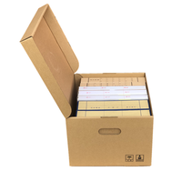 Boîte de rangement moderne en papier kraft épais pour banque, fournitures de bureau personnalisables à 4 fichiers pour archives comptables, cadeau parfait