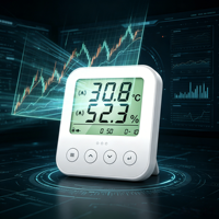 Sensor Transmitter Suhu dan Kelembapan Presisi Tinggi untuk Dinding dengan Layar LCD, Output 4-20mA, Material ABS, ODM Kustom