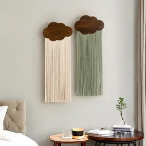 Cloud Macrame gantung dinding Boho Nordic dekorasi kamar DIY Macrame gantung dinding Kit permadani kamar tidur dekorasi Interior