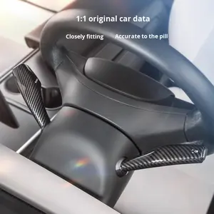 Kits interiores refrescados Y/3 <span class=keywords><strong>para</strong></span> Tesla, cubierta <span class=keywords><strong>de</strong></span> cambio <span class=keywords><strong>de</strong></span> marchas modificada, <span class=keywords><strong>Protector</strong></span> <span class=keywords><strong>de</strong></span> limpiaparabrisas <span class=keywords><strong>para</strong></span> manillar, accesorios ABS, decoración <span class=keywords><strong>de</strong></span> artículos <span class=keywords><strong>de</strong></span> coche - Product Image 1