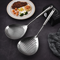 Ensemble d'ustensiles de cuisine en acier inoxydable Louche à soupe Pâtes fendues et tourneur