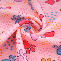 Tela de Punto de Algodón Estampada Personalizada, 145GSM, 130CM, Tela Transpirable Texturizada para Vestidos, Faldas y Lazos para el Cabello, Suministro al por Mayor