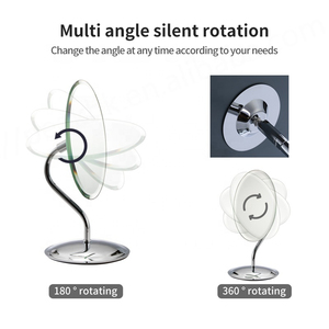 กระจกแต่งหน้าตั้งโต๊ะทำจากโลหะด้านเดียวตั้งได้ - Product Image 3