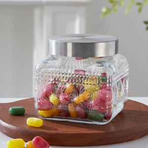 مجموعة برطمانات زجاجية محكمة الإغلاق ومانعة للتسرب، خالية من مادة BPA، صالحة للطعام، بسعات 1.3 لتر و1.9 لتر و2.4 لتر، آمنة للغسل في غسالة الأطباق، بتصميم مربع للحلوى والبسكويت - Product Image 4