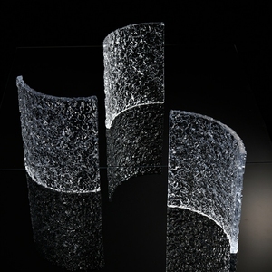 Pieza colgante de cristal transparente curvo de alta calidad Ladrillo de cristal de burbuja de cristal de hielo sólido - Product Image 5