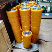 Roda Kastor Ganda PU Baja Tempa Super Berat WBD 4/5/6/8/10/12 Inci 5 Ton, Beban 1500 kg