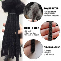 0.2cm soeur serrures 10 pouces couleur noire style Afro personnalisé entièrement fait à la main cheveux humains pour le tressage style Crochet dreadlocks