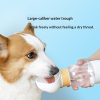 Bouteille d'eau réutilisable écologique pour chien, personnalisable, multicolore, avec gamelle nuage et cordon pour voyage en voiture