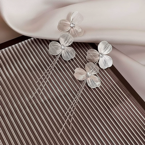 Tending moda a forma di cuore orecchini pendenti a forma di farfalla minimalista carino in acciaio inox perla vendita calda all'ingrosso - Product Image 2