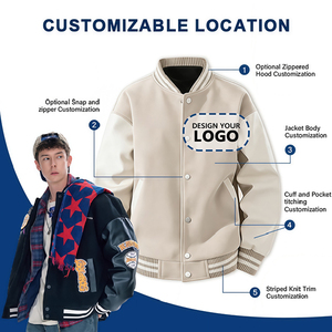 Giacca Varsity Personalizzata OEM per College, Giacca Letterman con Ricamo del Nome Individuale, Giacca Pesante e Squadrata - Product Image 5