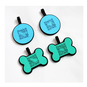 저렴한 가격 QR 코드 인쇄 양면 100% 실리콘 애완 동물 빈 개 목걸이 열쇠 고리 ID 이름 태그 - Product Image 5