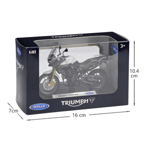 Motocicleta de Juguete Welly <span class=keywords><strong>1</strong></span>:18, Modelo de Motocicleta Vintage <span class=keywords><strong>Tiger</strong></span> 800, Simulación de Aleación - Product Image 4