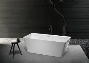 Bañera acrílica de remojo independiente Ovalada para adolescentes moderna, bañeras de limpieza interior para Baño