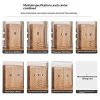 Armoire de chambre moderne et minimaliste en bois massif, double porte, tiroirs, gain de place, style panneau, pour petit appartement