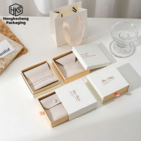 Boîte à bijoux en carton rigide personnalisée avec logo, en papier blanc de luxe HKSTY, avec pochette pour les petites entreprises, commande en gros