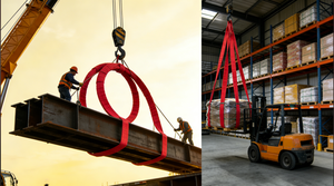 สายรัดยกของแบบแบน 5T 5000 กก. สำหรับงานหนัก สายรัดเหล็กสำหรับขนย้าย วัสดุยกของโพลีเอสเตอร์แบบดูเพล็กซ์ - Product Image 4