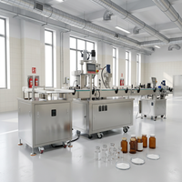 Machine automatique de remplissage et de bouchage pour poudre de cacao, épices, ail, piment et persil en bouteilles en verre de 50g