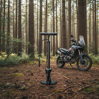 Pompe à vélo portable Worldcycle AIR5 haute pression 230 PSI, corps en alliage d'aluminium, tuyau EPDM, légère, durable, facile à utiliser