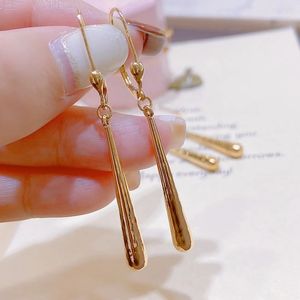 Boucles d'oreilles pendantes en or véritable 18 carats Xinfly Classic Jewel, forme goutte d'eau, personnalisées - Product Image 5