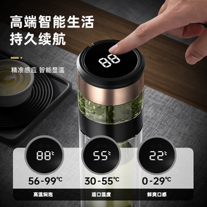 แก้วน้ำชาสองชั้นแบบมีที่กรองชา ยี่ห้อโทมิค พร้อมระบบแยกน้ำและเก็บอุณหภูมิ เหมาะสำหรับเป็นของขวัญสำหรับผู้ชายในโอกาสธุรกิจ - Product Image 4