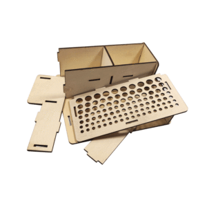 自己組織化木製穴ツール収納ホルダーデスクオーガナイザーラックレザーハンドメイクアップツールペン用ボックス棚 - Product Image 3