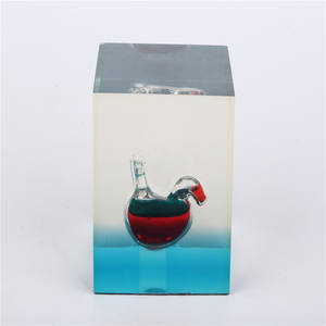 Personalized Custom Cross Design Handmade Vacuum Resin Liquid Filled Paperweight - Product Image 5