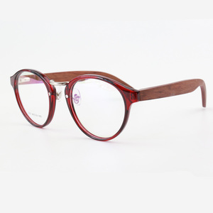Trung Quốc Bán Buôn Gỗ Temple Kính Khung <span class=keywords><strong>Acetate</strong></span> Khung Quang Eyewear - Product Image 3
