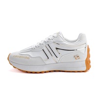 Chaussures pour femmes grandes tailles, nouvelles baskets en cuir respirantes, style coréen, semelle épaisse, décontractées, plateforme souple, chaussures de course, chaussures de papa