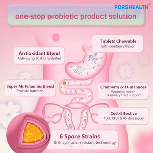 OEM/プライベートラベル 女性用プロバイオティクス錠剤メーカー 膣と腸の健康 |   慎重に配合されたプレバイオティクス クランベリー - Product Image 2