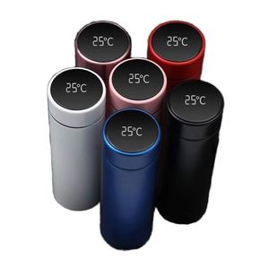 Bouteille d'eau personnalisée avec logo, 500 ml, double paroi en acier inoxydable, affichage de la température LED, bouteille d'eau intelligente en acier - Product Image 3