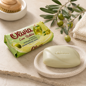 Olive Oil Moisturizing Bar <b>Soap</b> with Natural Oils for Daily Hand and Body Cleansing 140 g Olivia Love Nature - Product Image 2