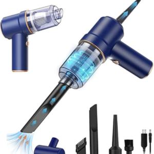 Aspirateur portable sans fil mini pour voiture, sec et humide, rechargeable, avec fonction souffleur - Product Image 2