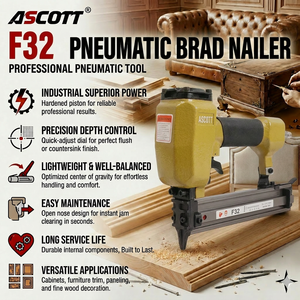 Cloueuse pneumatique compacte ASCOTT F32 18GA pour travaux industriels et de bricolage, outils de clouage pour meubles, cloueuse droite à <span class=keywords><strong>air</strong></span> <span class=keywords><strong>comprimé</strong></span> - Product Image 3